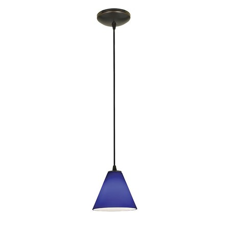 Martini, LED Pendant, Oil Rubbed Bronze Finish, Cobalt Glass